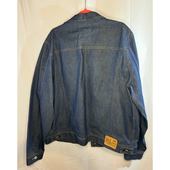 Y2K  Rugged Casual Polo Jeans Ralph Lauren XL Heavy Denim Trucker Jean Jacket - Picture 4 of 6
